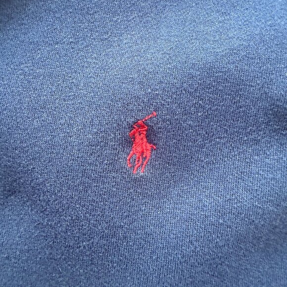 Polo By Ralph Lauren Mens Crewneck Sweatshirt XL Navy Red Pony Logo Classic Fit - Picture 4 of 6